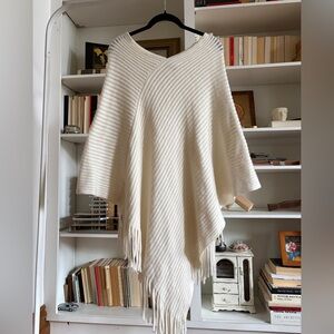 Chic Classic Cream Sweater Poncho
